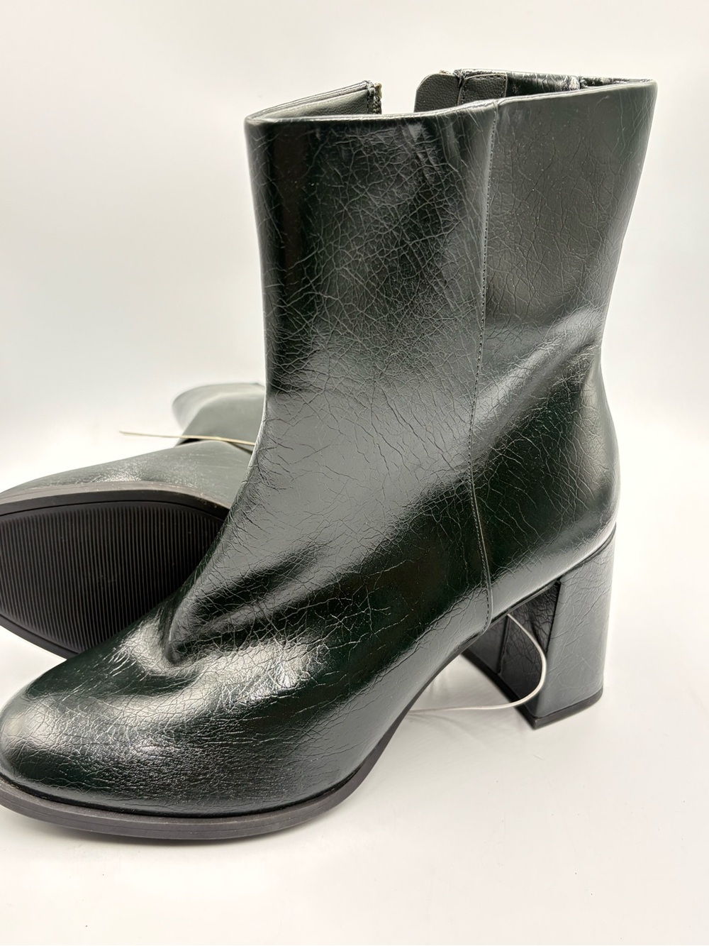 Memory Foam Women’s Black Mid Calf Block Heel Ankle Boots Size 9 NWT - Picture 3 of 6